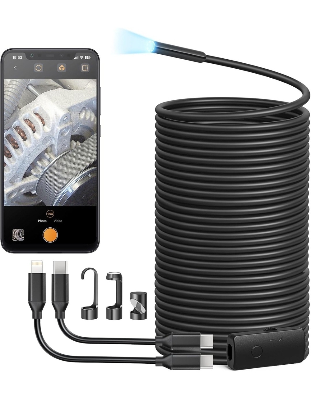 USB Endoscope Inspection Camera - Black